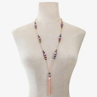 Liz Claiborne Tassel Womens Round 30 Inch Pendant Necklace