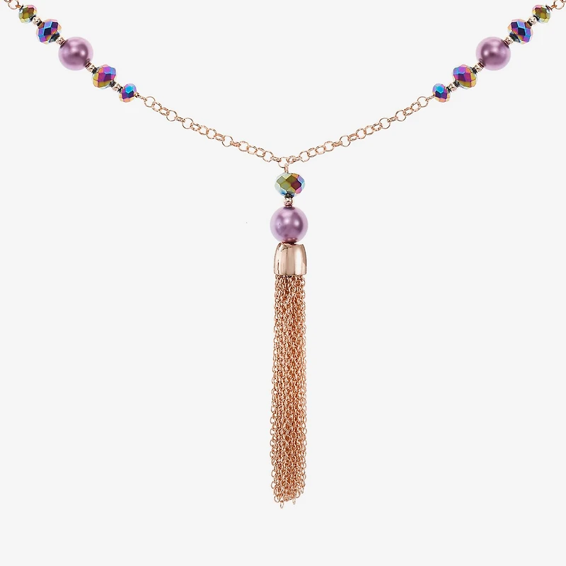 Liz Claiborne Tassel Womens Round 30 Inch Pendant Necklace