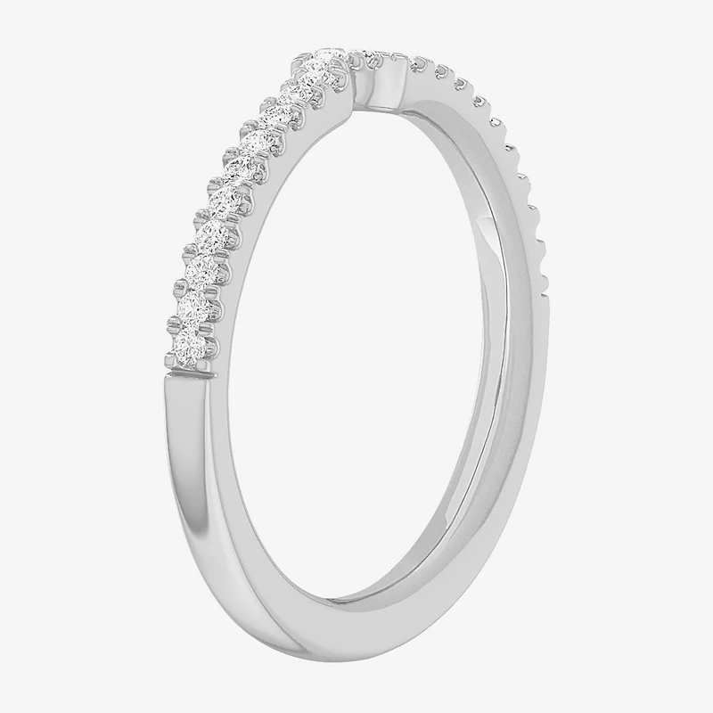 (G-H / Si1-Si2) Womens 1/7 CT. T.W. Lab Grown White Diamond 10K Gold Wedding Band