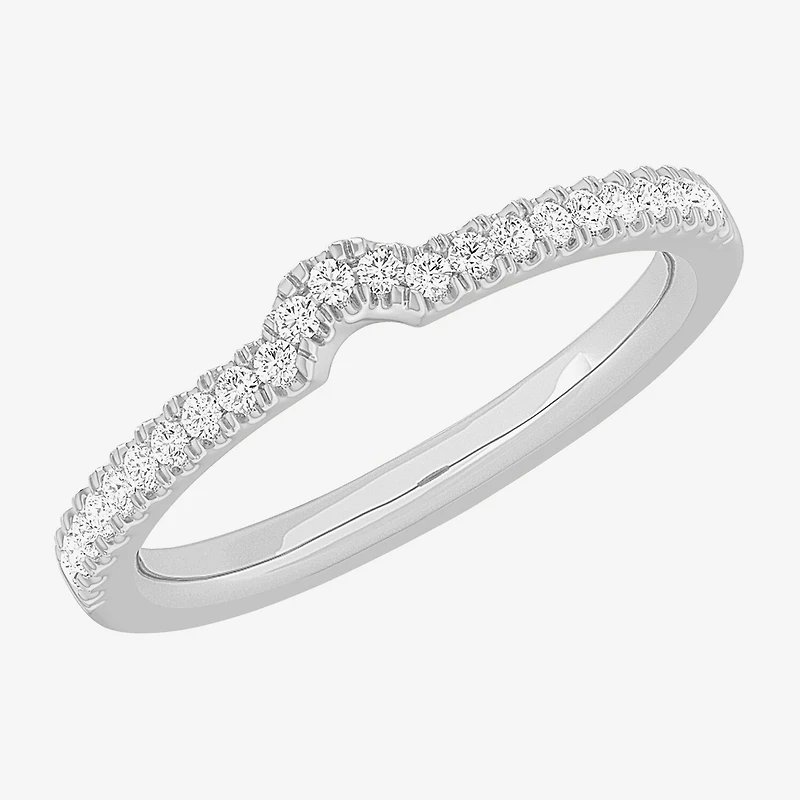 (G-H / Si1-Si2) Womens 1/7 CT. T.W. Lab Grown White Diamond 10K Gold Wedding Band