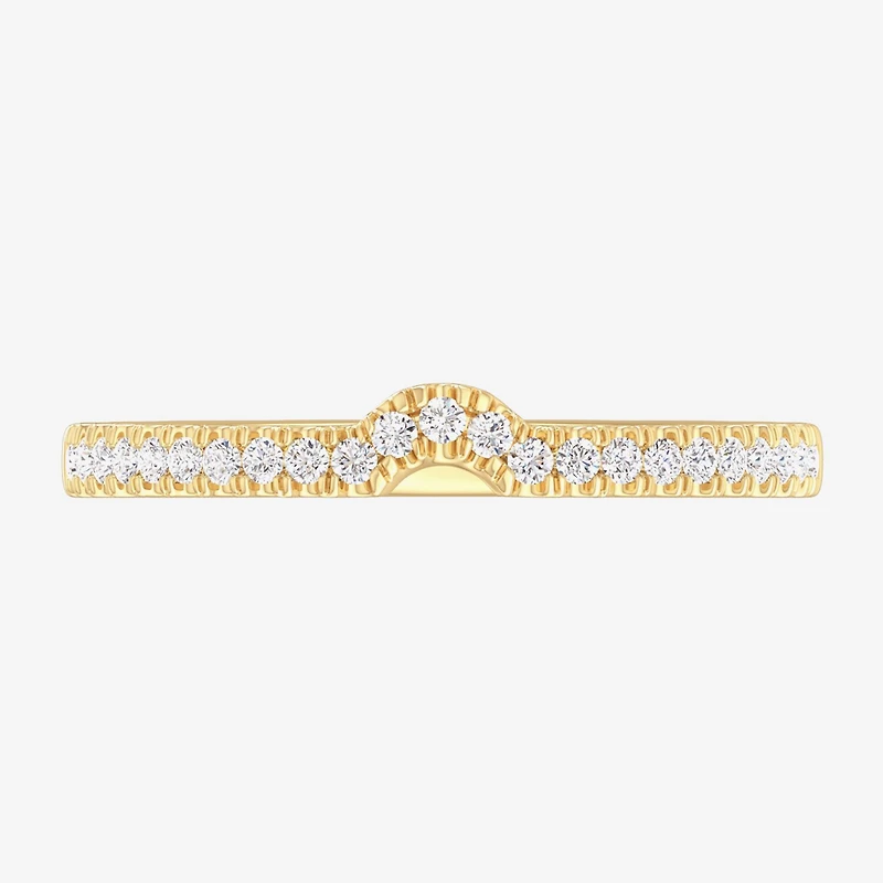(G-H / Si1-Si2) Womens 1/7 CT. T.W. Lab Grown White Diamond 10K Gold Wedding Band
