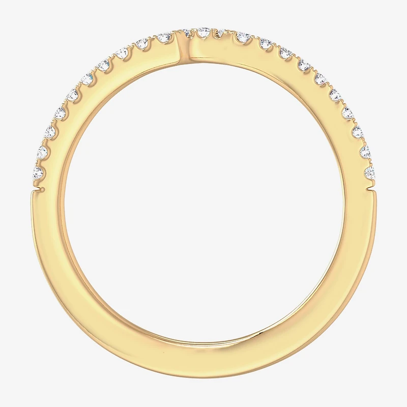 (G-H / Si1-Si2) Womens 1/7 CT. T.W. Lab Grown White Diamond 10K Gold Wedding Band
