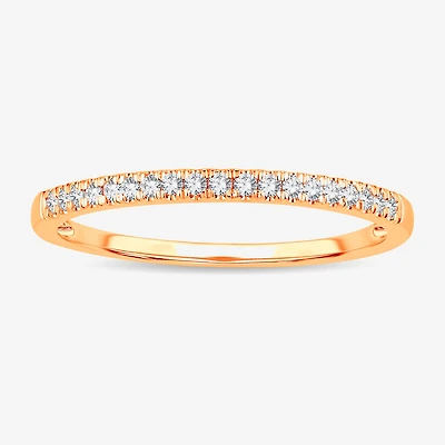 Womens 1/ CT. T.W. Natural White Diamond 10K Gold Wedding Band