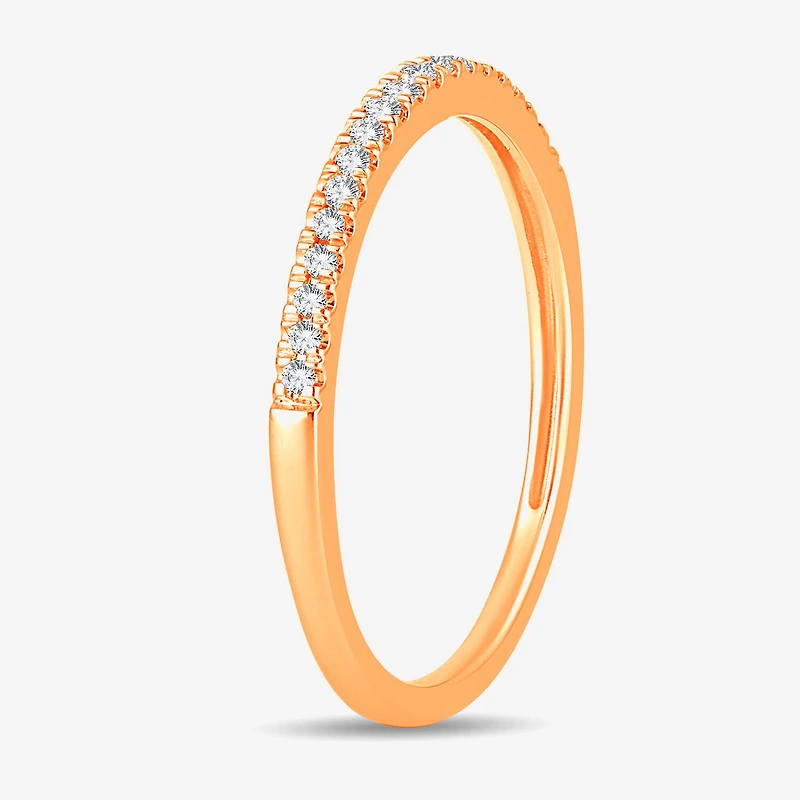 Womens 1/ CT. T.W. Natural White Diamond 10K White Gold Wedding Band