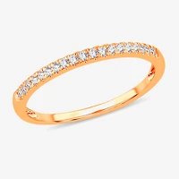 Womens 1/ CT. T.W. Natural White Diamond 10K White Gold Wedding Band