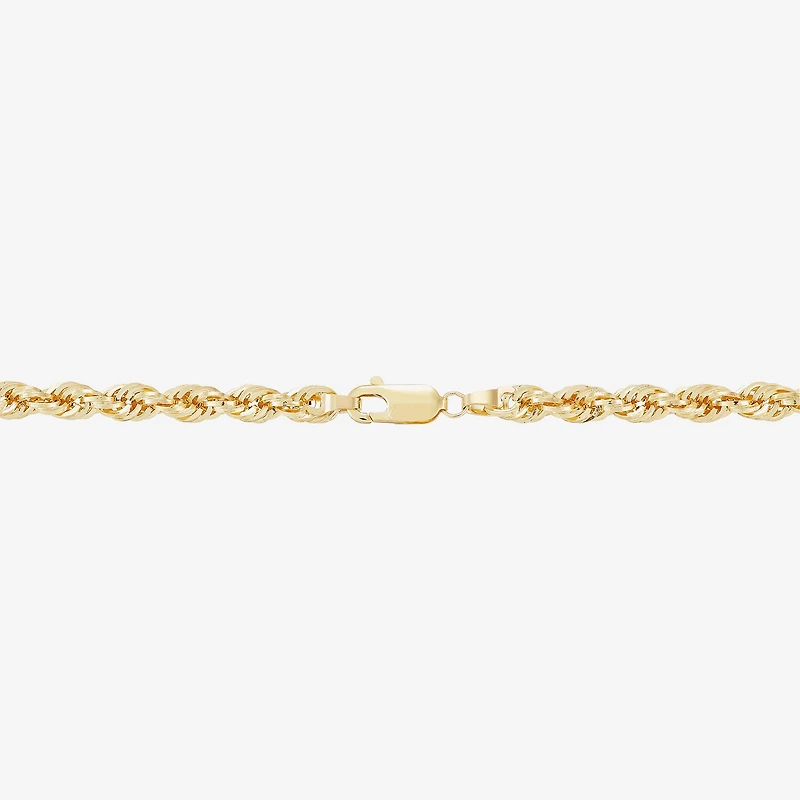 Mens 10K Gold 8 1/2 Inch Hollow Rope Chain Bracelet