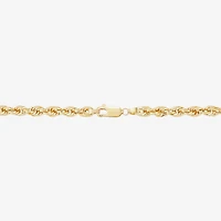 Mens 10K Gold 8 1/2 Inch Hollow Rope Chain Bracelet