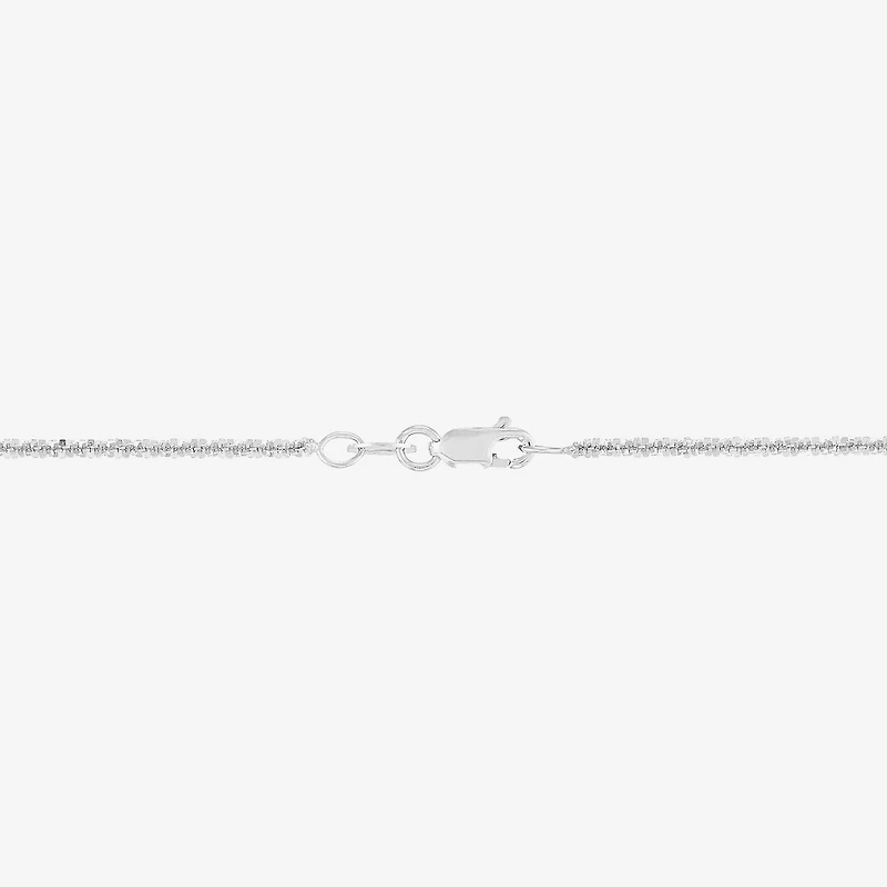 14K White Gold 16-20" 1.4mm Crisscross Chain