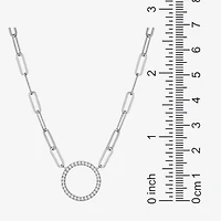 Paris 1901 By Charles Garnier Womens White Cubic Zirconia Sterling Silver Circle 18 Inch Pendant Necklace
