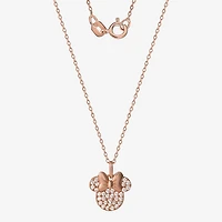 Disney Collection Womens White Cubic Zirconia Sterling Silver 15 Inch Pendant Necklace