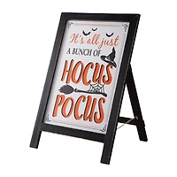 Glitzhome Halloween Wooden Standing Easel Indoor Porch Sign