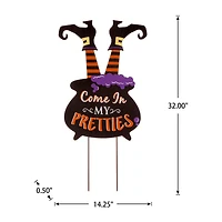 Glitzhome Halloween Wooden Witch Holiday Yard Art