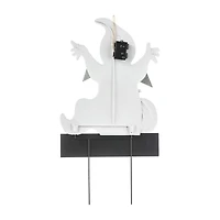 Glitzhome Lighted Halloween Metal Ghost Holiday Yard Art