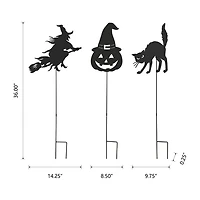 Glitzhome Set Of 3 Halloween Metal Holiday Yard Art