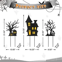 Glitzhome Set Of 3 Halloween Metal Holiday Yard Art