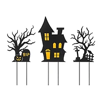 Glitzhome Set Of 3 Halloween Metal Holiday Yard Art