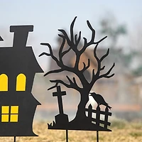 Glitzhome Set Of 3 Halloween Metal Holiday Yard Art