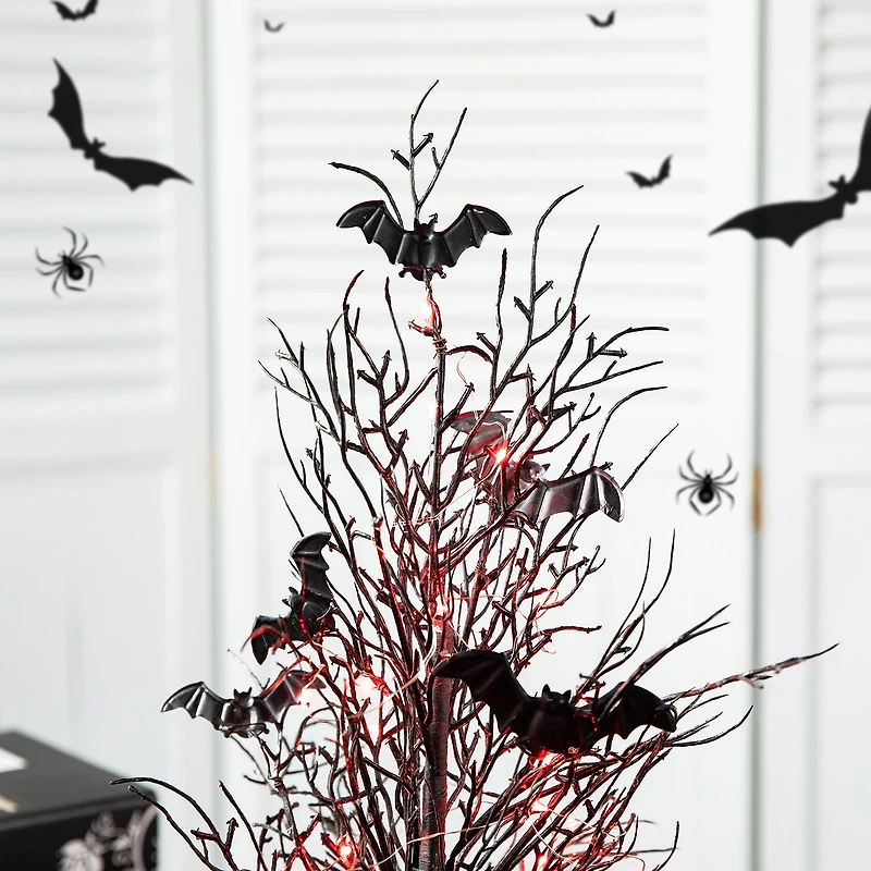 Glitzhome Halloween Lighted Bats Tree Tabletop Decor