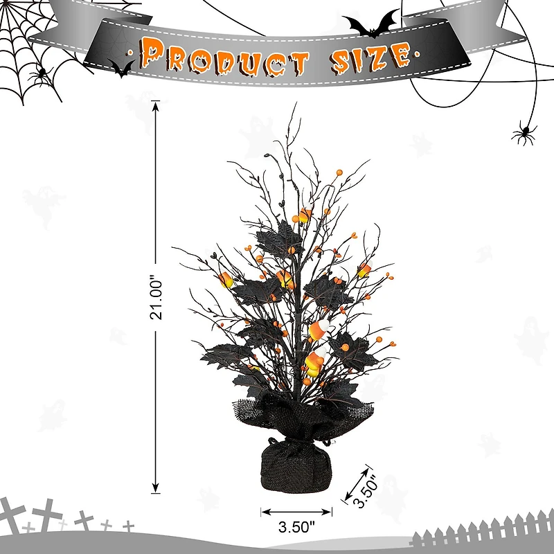 Glitzhome Lighted Tree Halloween Tabletop Decor