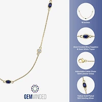 Womens 18K Gold Over Silver Inch Cable Chain Necklace