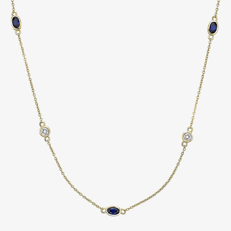Womens 18K Gold Over Silver Inch Cable Chain Necklace