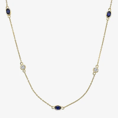 Womens 18K Gold Over Silver Inch Cable Chain Necklace