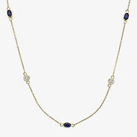 Womens 18K Gold Over Silver Inch Cable Chain Necklace
