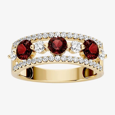 Womens 1/2 CT. T.W. Genuine Red Garnet 10K Gold Round Band