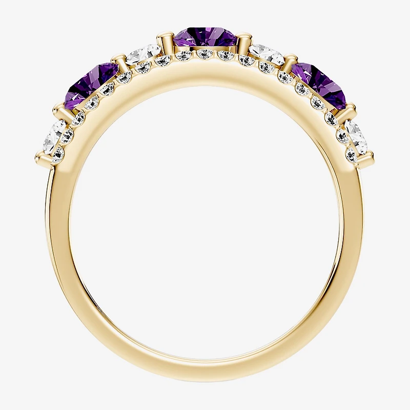 1/2 CT. T.W. Lab-Grown Diamond and Genuine Gemstone 10K Gold Ring