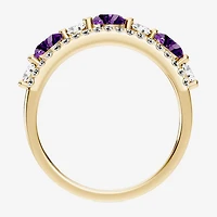1/2 CT. T.W. Lab-Grown Diamond and Genuine Gemstone 10K Gold Ring