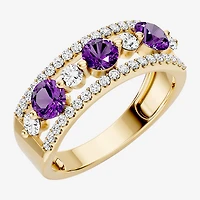 1/2 CT. T.W. Lab-Grown Diamond and Genuine Gemstone 10K Gold Ring