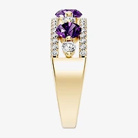 1/2 CT. T.W. Lab-Grown Diamond and Genuine Gemstone 10K Gold Ring