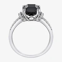 Womens Genuine Black Onyx Sterling Silver Cocktail Ring