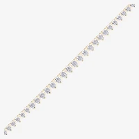 (F / Vs2) Womens White Diamond Sterling Silver 18 Inch Tennis Necklace