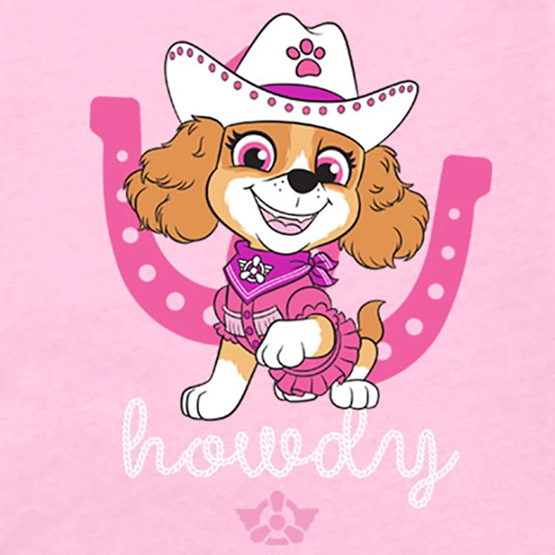 Toddler Girls Round Neck Short Sleeve Regular Fit Paw Patrol Graphic T-Shirt