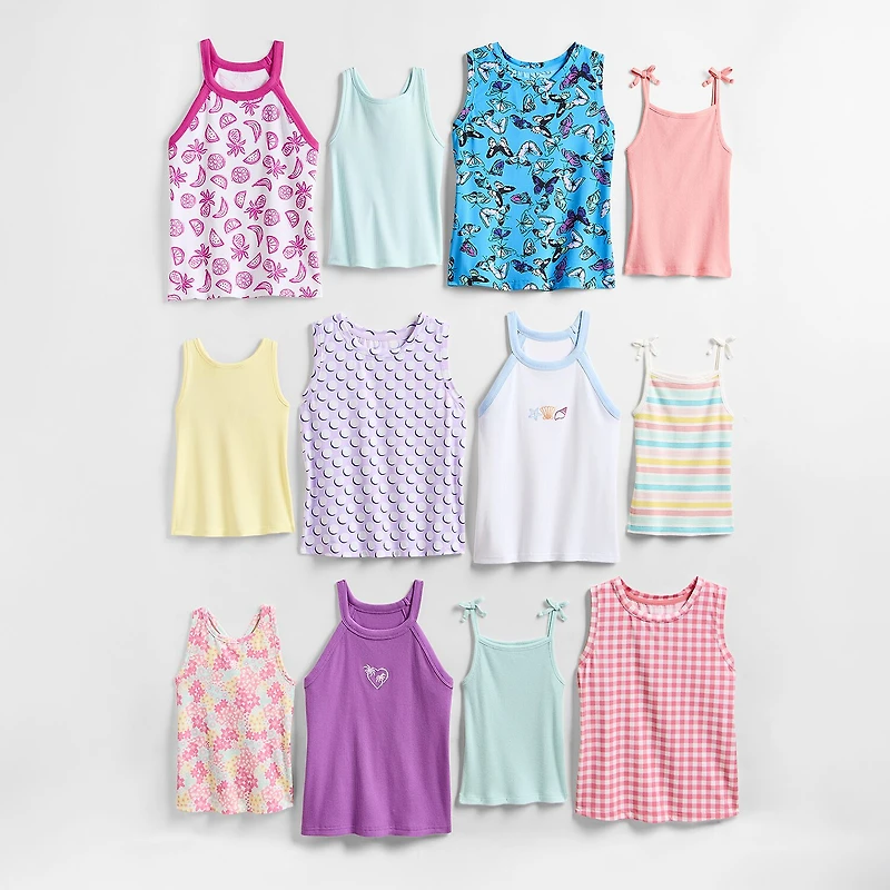 Xersion Performance Little & Big Kid Girls Crew Neck Sleeveless Active Tank Top