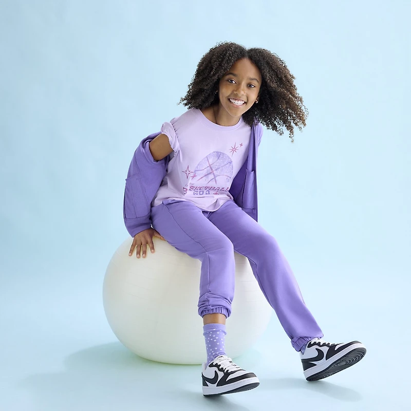 Xersion Little & Big Kid Girls Crew Neck Short Sleeve Regular Fit Graphic T-Shirt