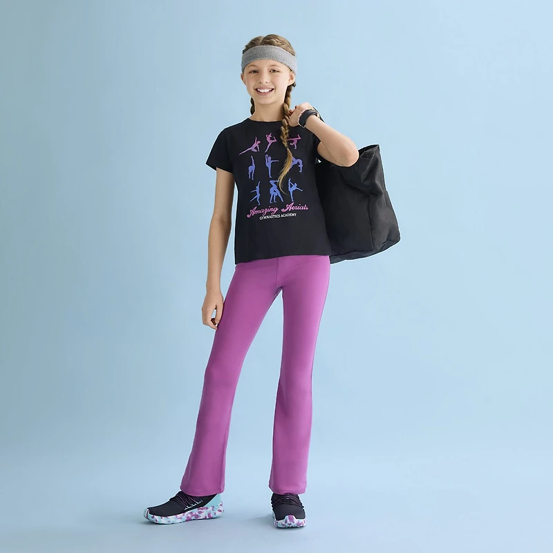 Xersion Little & Big Kid Girls Crew Neck Short Sleeve Regular Fit Graphic T-Shirt