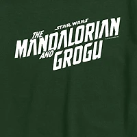 Novelty The Mandalorian And Grogu Movie Logo Mens Crew Neck Short Sleeve Regular Fit Baby Yoda Star Wars Graphic T-Shirt