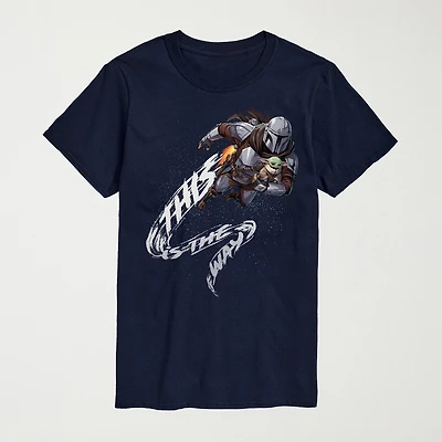 Novelty The Mandalorian And Grogu This Is Way Mens Crew Neck Short Sleeve Regular Fit Baby Yoda Star Wars Graphic T-Shirt