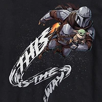 Novelty The Mandalorian And Grogu This Is Way Mens Crew Neck Short Sleeve Regular Fit Baby Yoda Star Wars Graphic T-Shirt