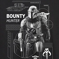 Novelty The Mandalorian And Grogu Bounty Hunter Mens Crew Neck Long Sleeve Regular Fit Baby Yoda Star Wars Graphic T-Shirt