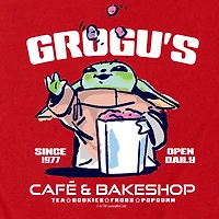 Novelty The Mandalorian And Grogu Cafe Bakeshop Mens Crew Neck Sleeveless Regular Fit Baby Yoda Star Wars Graphic T-Shirt