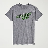 Novelty The Mandalorian And Grogu Logo Mens Crew Neck Short Sleeve Regular Fit Baby Yoda Star Wars Graphic T-Shirt