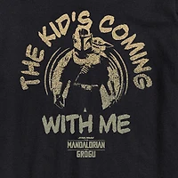 Novelty The Mandalorian And Grogu Kids Coming With Me Mens Crew Neck Short Sleeve Regular Fit Baby Yoda Star Wars Graphic T-Shirt