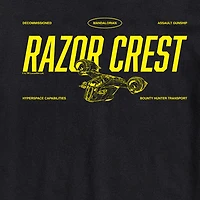 Novelty The Mandalorian And Grogu Razor Crest Mens Crew Neck Short Sleeve Regular Fit Baby Yoda Star Wars Graphic T-Shirt