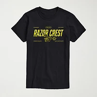 Novelty The Mandalorian And Grogu Razor Crest Mens Crew Neck Short Sleeve Regular Fit Baby Yoda Star Wars Graphic T-Shirt