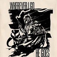 Novelty The Mandalorian And Grogu Where Ever I Go He Goes Mens Crew Neck Short Sleeve Regular Fit Baby Yoda Star Wars Graphic T-Shirt
