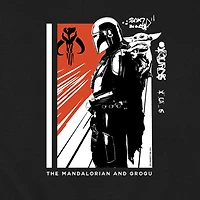 Novelty The Mandalorian And Grogu Zine Mens Crew Neck Long Sleeve Regular Fit Baby Yoda Star Wars Graphic T-Shirt