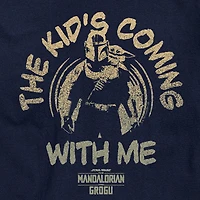 Novelty The Mandalorian And Grogu Kids Coming With Me Mens Crew Neck Short Sleeve Regular Fit Baby Yoda Star Wars Graphic T-Shirt